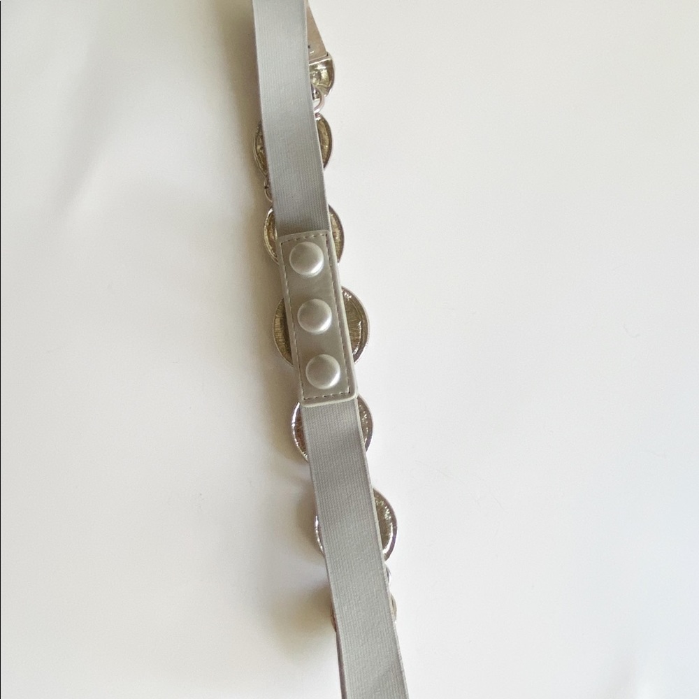 Vintage Gray Elastic Belt With Rhinestones - Picture 3 of 9